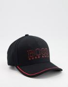 Boss Novel Large Logo Basebcall Cap In Black And Red