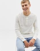 J.crew Mercantile Long Sleeve Slub Henley In Off White - White