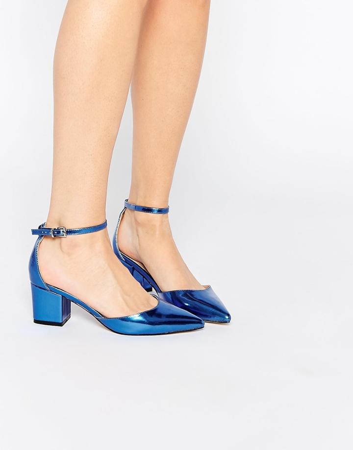 Asos Space Pointed Heels - Cobalt Metallic