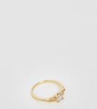 Rock 'n' Rose Sterling Silver Gold Plated Cz Cocktail Ring - Gold