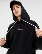 Champion Reverse Weave Oversized Hoodie With Small Script Logo In Black - Black