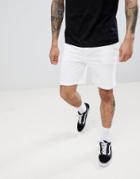 Pull & Bear Jersey Shorts In White - White