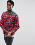Brave Soul Check Flannel Shirt - Red