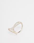 Lipsy Pave Bar Double Ring - Gold