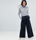 Asos Design Tall Wide Leg Canvas Pants In Navy - Blue