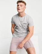 Jack & Jones Originals Small Chest Logo T-shirt In Gray-grey