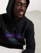 Adidas Originals Hoodie With Graphic Trefoil Print In Black