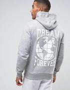 Good For Nothing Hoodie With Back Print And Sleeve Detail - Gray