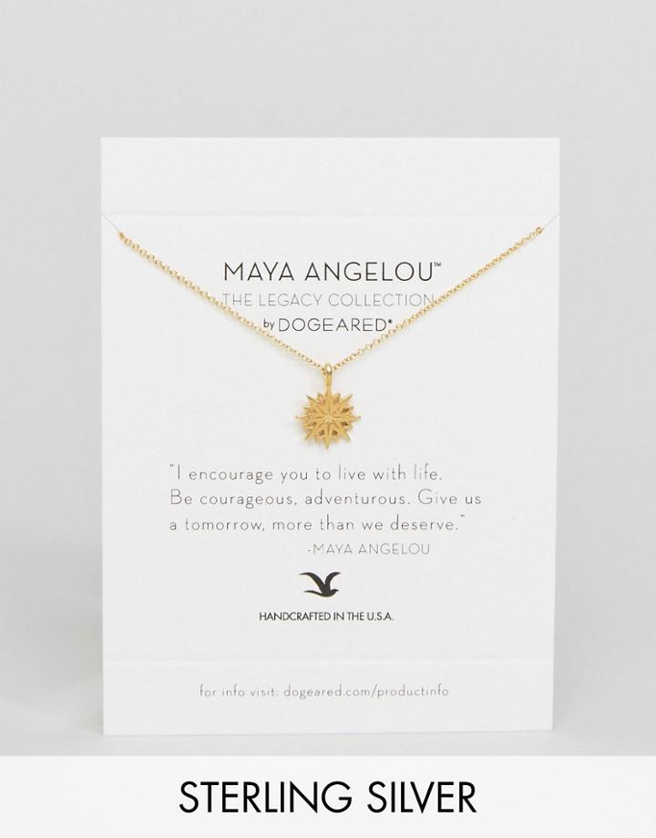Dogeared Maya Angelou Gold Plated Starburst Charm Necklace - Gold