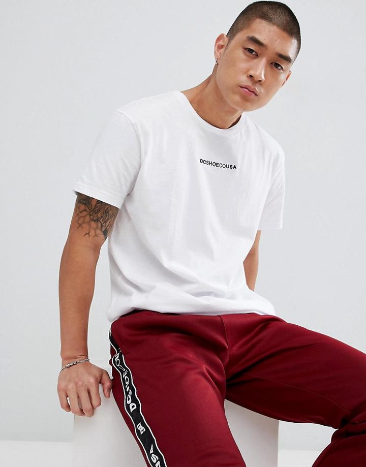 Dc Shoes T-shirt With Chest Embroidery In White - White
