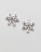 Krystal London Swaroski Crystal Flower Stud Earrings - Clear