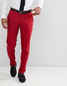 Asos Design Skinny Suit Pants In Scarlet Red - Red