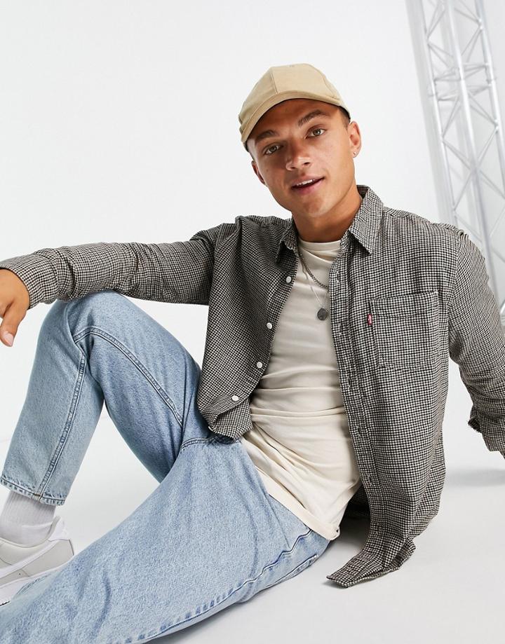 Levi's Sunset 1 Pocket Gingham Check Standard Fit Shirt In Beige-neutral