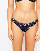 Ted Baker Fuschia Floral Bikini Bottoms - Dark Blue