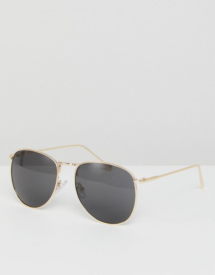 Jeepers Peepers Aviator Sunglasses In Gold-silver