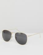 Jeepers Peepers Aviator Sunglasses In Gold-silver