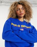 Polo Ralph Lauren Sports Logo Sweatshirt In Blue-blues