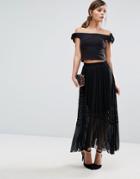 Coast Amira Lace Pleat Skirt - Multi