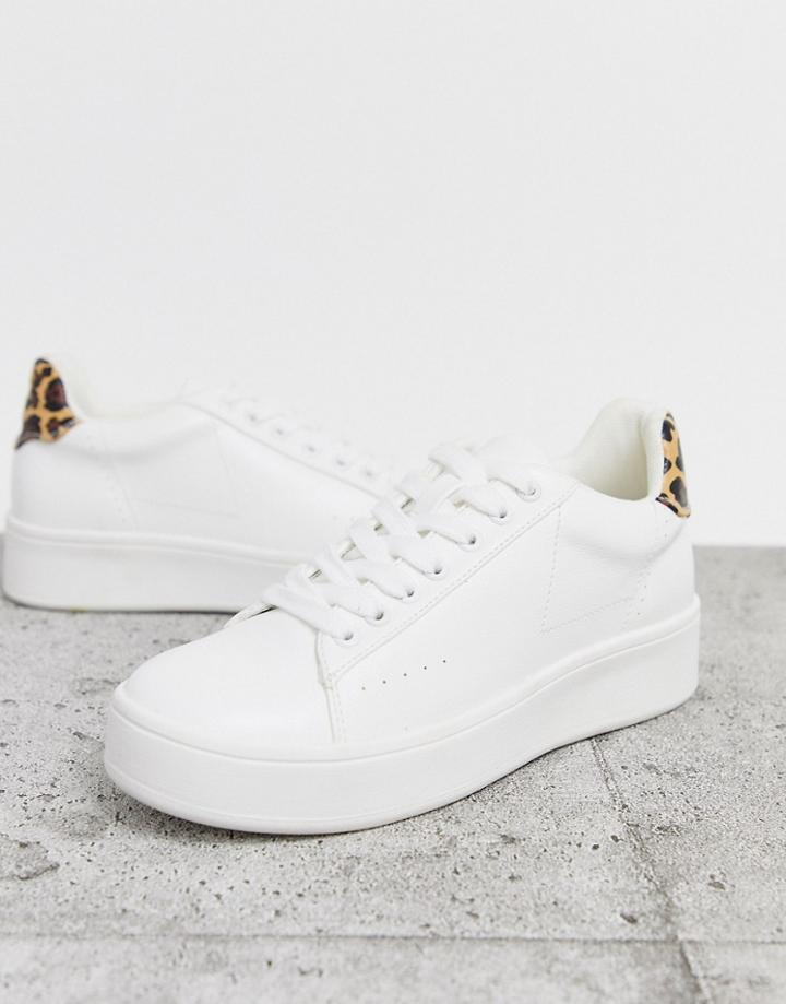 Public Desire Panther Leopard Detail Sneakers - White