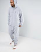 Asos Loungewear Drop Crotch Joggers In Towelling With Turn Up Cuffs - Gray