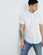 Esprit Regular Fit Shirt In Cotton Linen Blend - White