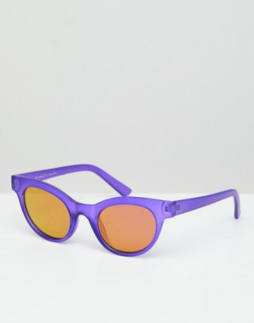 Aj Morgan Round Sunglasses In Matte Purple