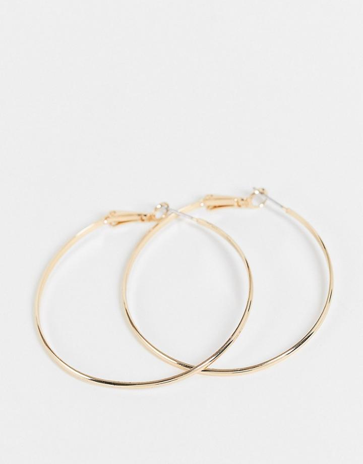 French Connection Large Hoop Earrings In Gold
