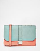 Liquorish Color Block Lady Shoulder Bag - Green Pink