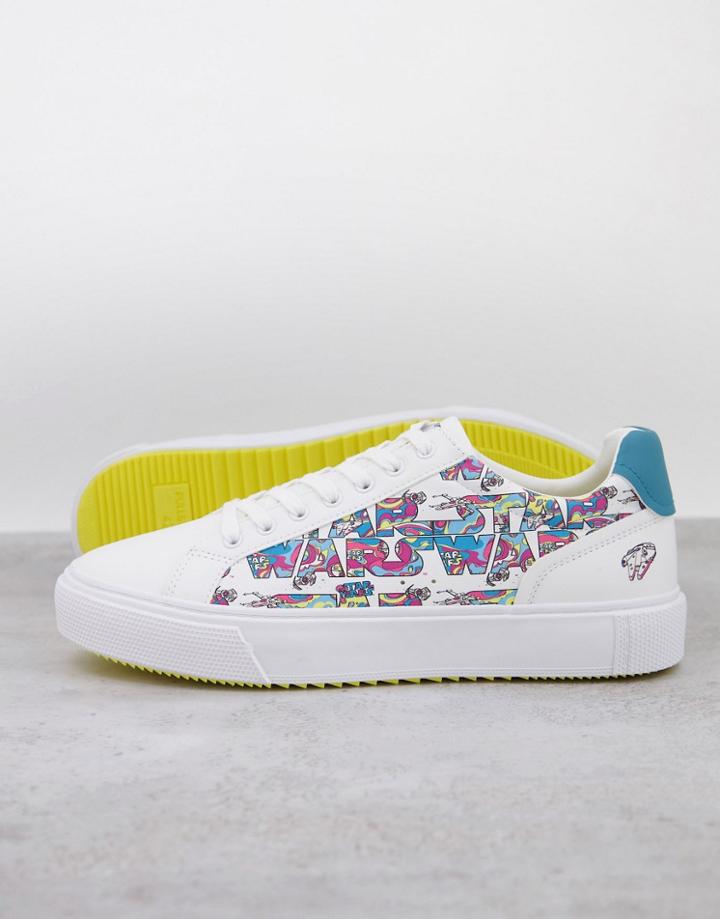 Pull & Bear Retro Sneakers In White And Beige