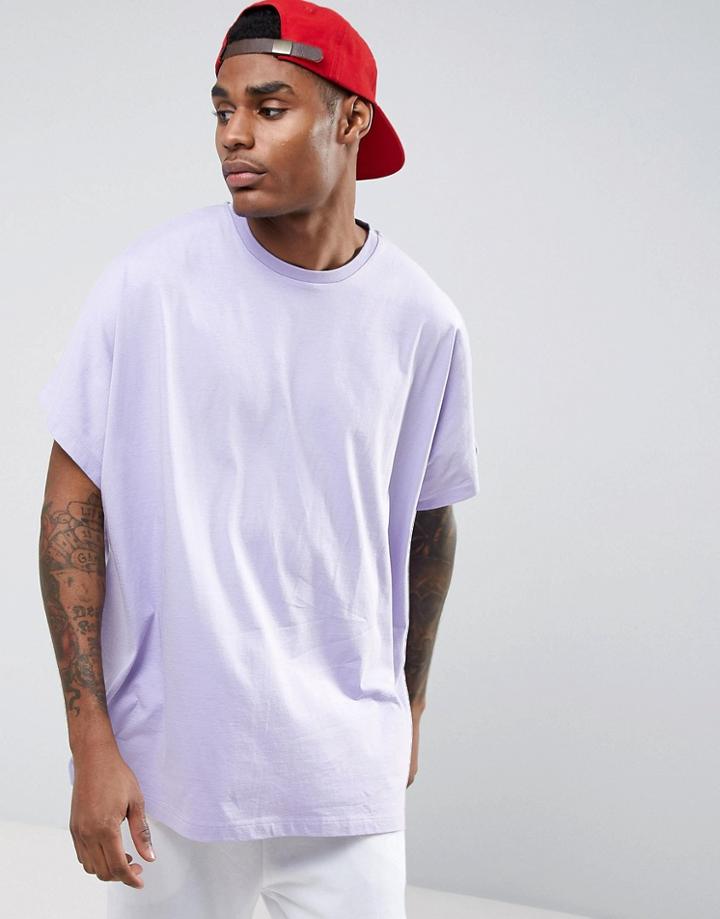 Asos Extreme Oversized T-shirt In Purple - Purple