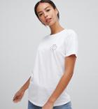 Asos Design Tall T-shirt With Crowned Heart Print-white