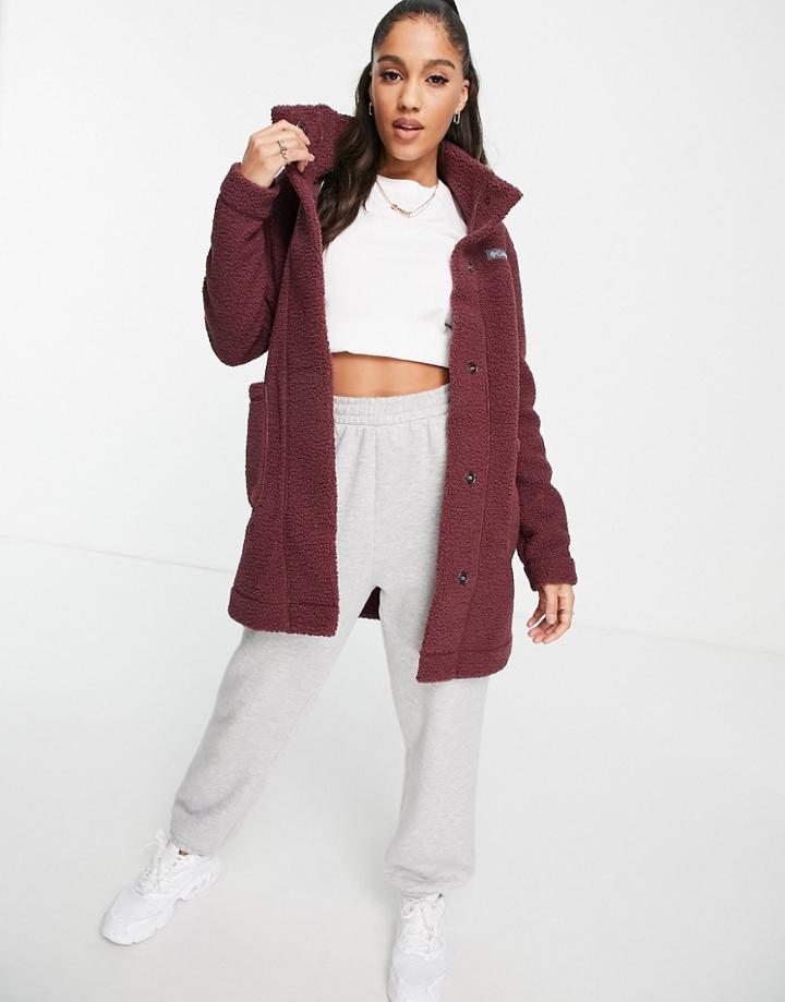 Columbia Panorama Long Jacket In Burgundy-red