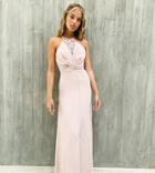 Tfnc Petite Bridesmaid Wrap Lace Maxi Dress In Pink
