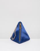Asos Satin Pyramid Clutch Bag - Blue