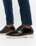 Ben Sherman High Shine Lace Up Shoes In Black Leather - Black