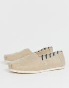 Toms Espadrilles In Natural Canvas - Cream