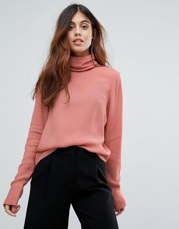 Vero Moda High Neck Blouse - Pink