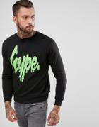 Hype Halloween Sweatshirt In Black With Slime Logo - Black