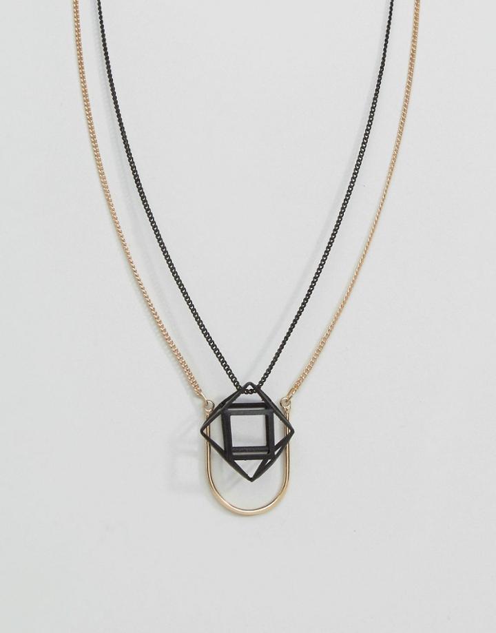 Asos Geometric Pendant Necklace Pack - Gold