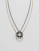 Asos Geometric Pendant Necklace Pack - Gold