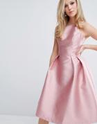 Chi Chi London Structured Satin Prom Dress - Pink
