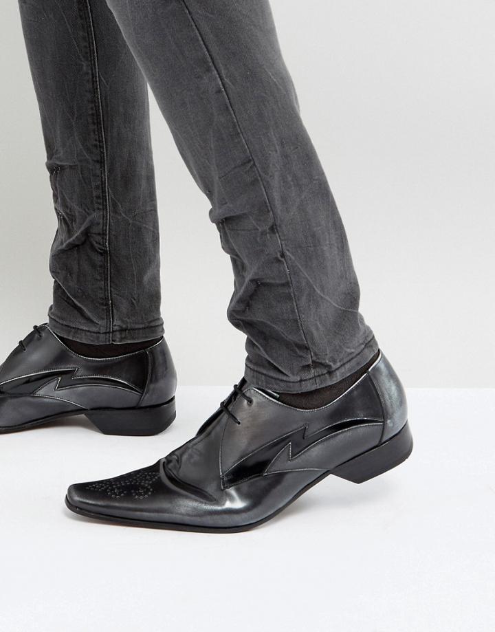 Jeffery West Pino Silver Derby Shoes - Silver