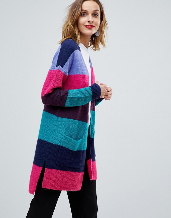 Esprit Oversized Color Block Stripe Cardigan - Multi