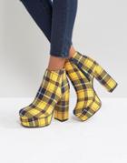 Asos Extrovert Platform Ankle Boots - Yellow