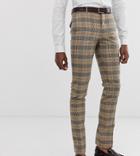 Twisted Tailor Super Skinny Suit Pants In Heritage Check-tan