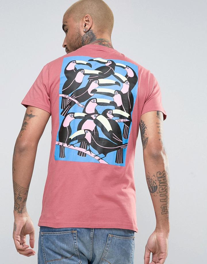 Friend Or Faux Beak Back Print T-shirt - Pink