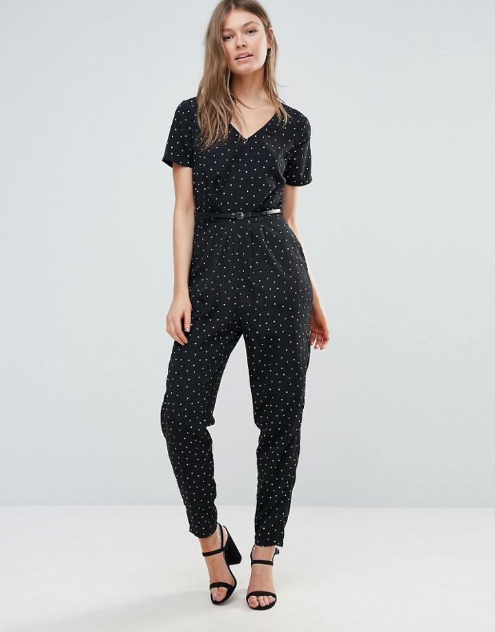 Sugarhill Boutique Polka Jumpsuit - Black