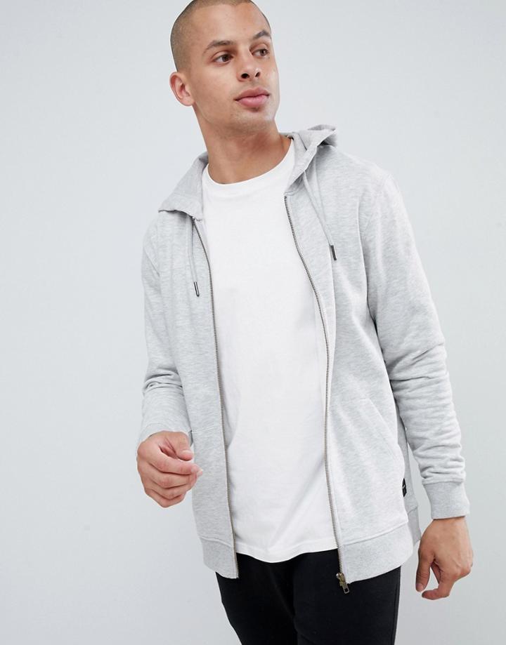 Only & Sons Zip Thru Hoodie - Gray