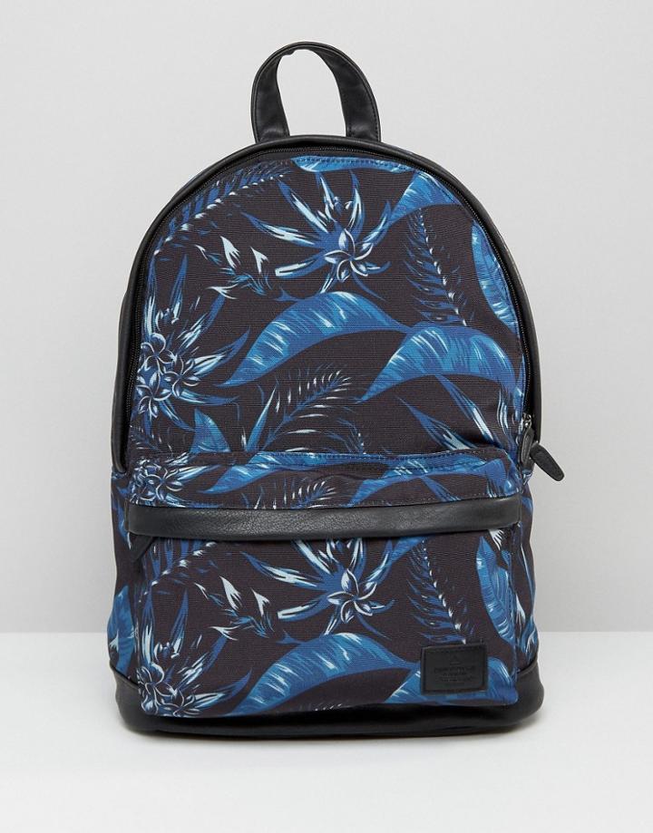 Asos Backpack With Floral Print - Gray