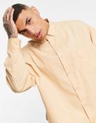 Asos Design Extreme Oversized Dad Shirt In Camel-brown